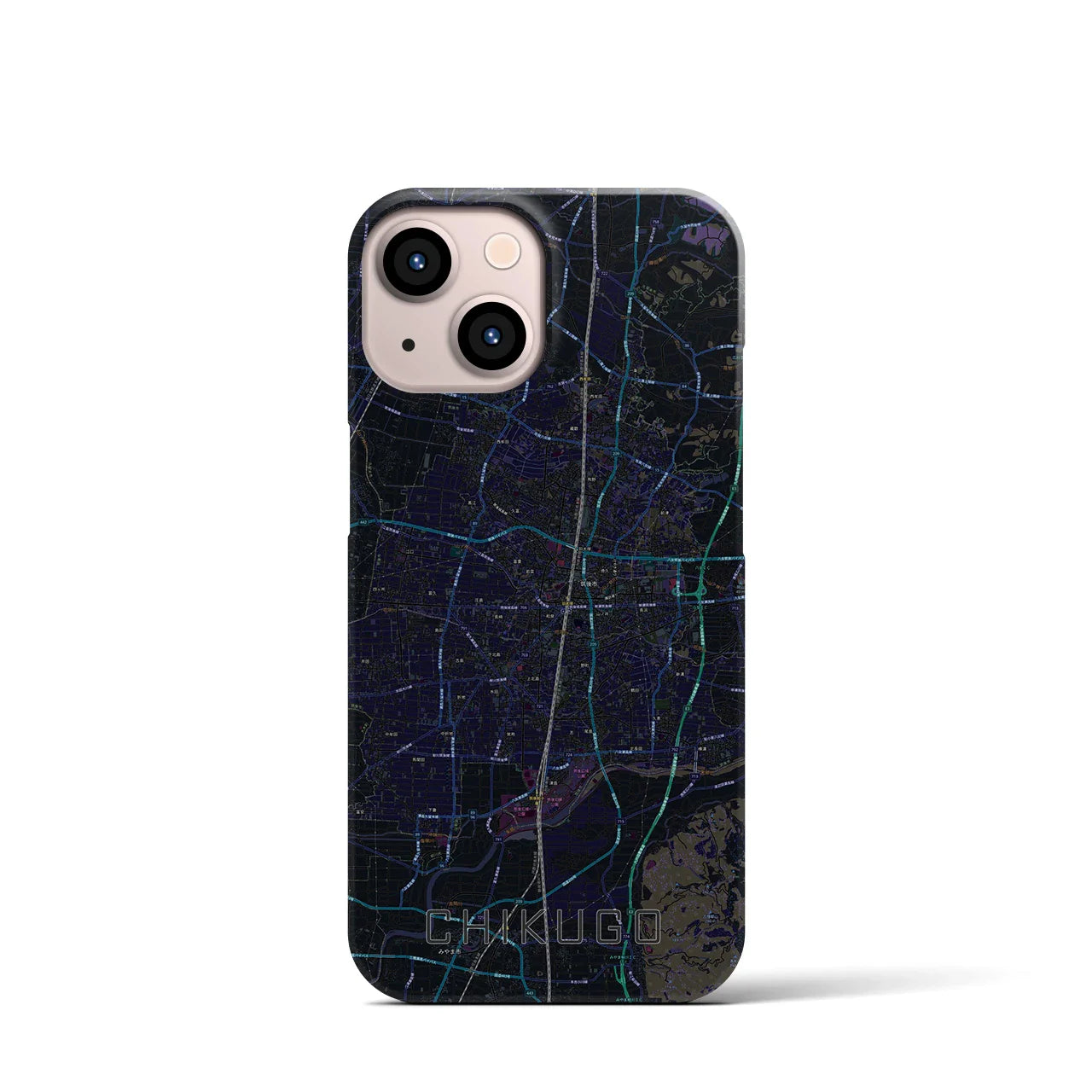 【筑後（福岡県）】地図柄iPhoneケース（バックカバータイプ）
