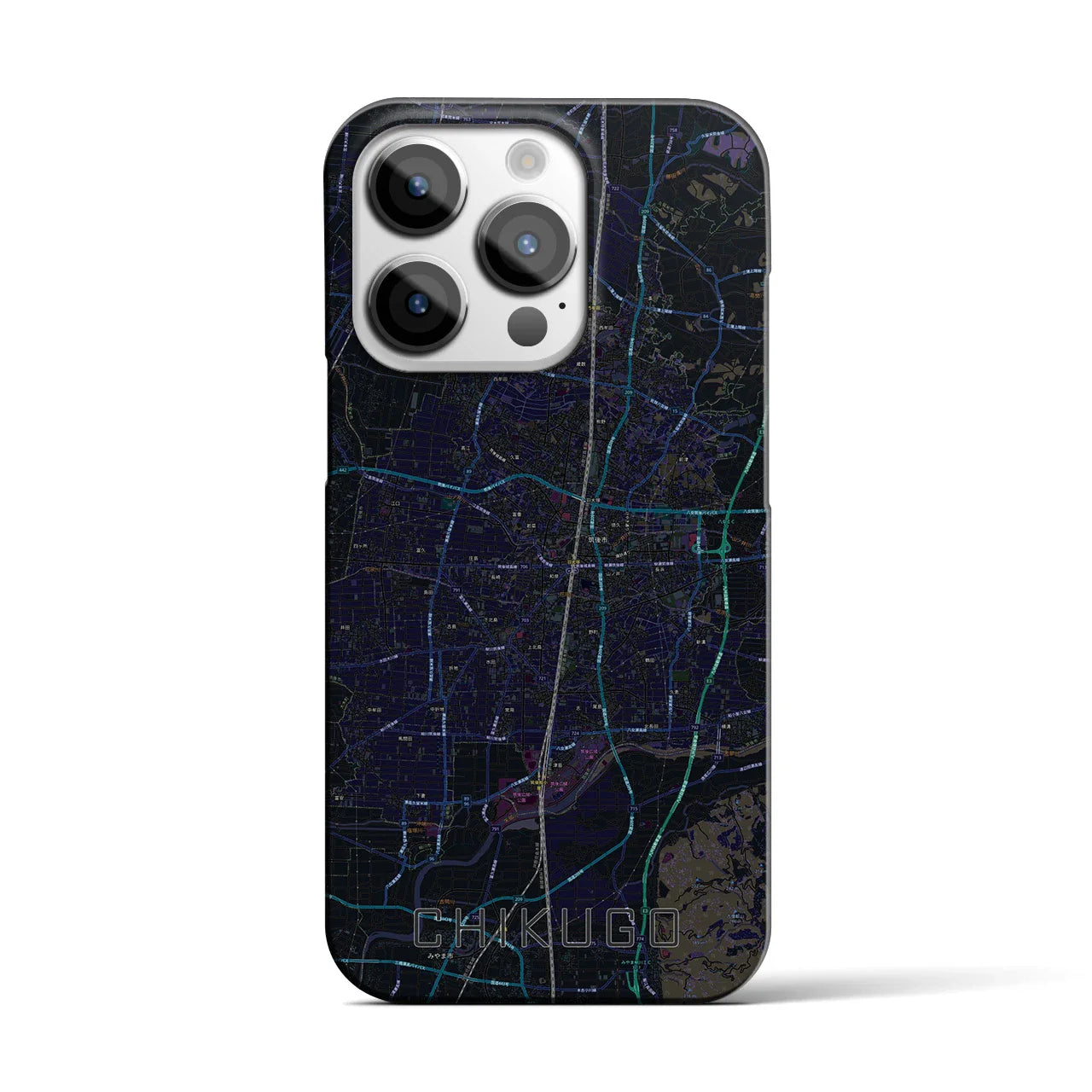 【筑後（福岡県）】地図柄iPhoneケース（バックカバータイプ）