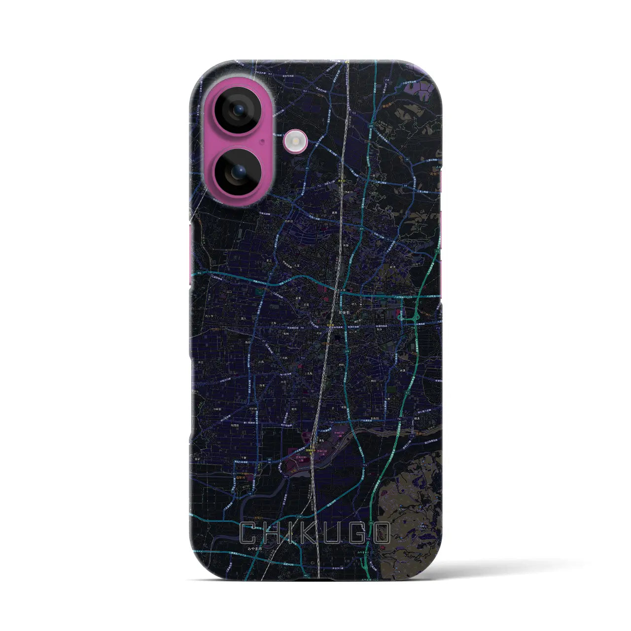 【筑後（福岡県）】地図柄iPhoneケース（バックカバータイプ）