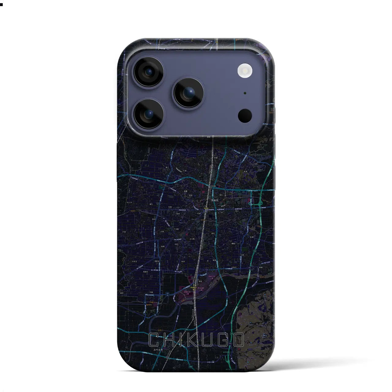 【筑後（福岡県）】地図柄iPhoneケース（バックカバータイプ）