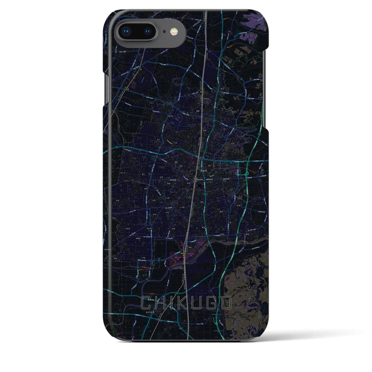 【筑後（福岡県）】地図柄iPhoneケース（バックカバータイプ）