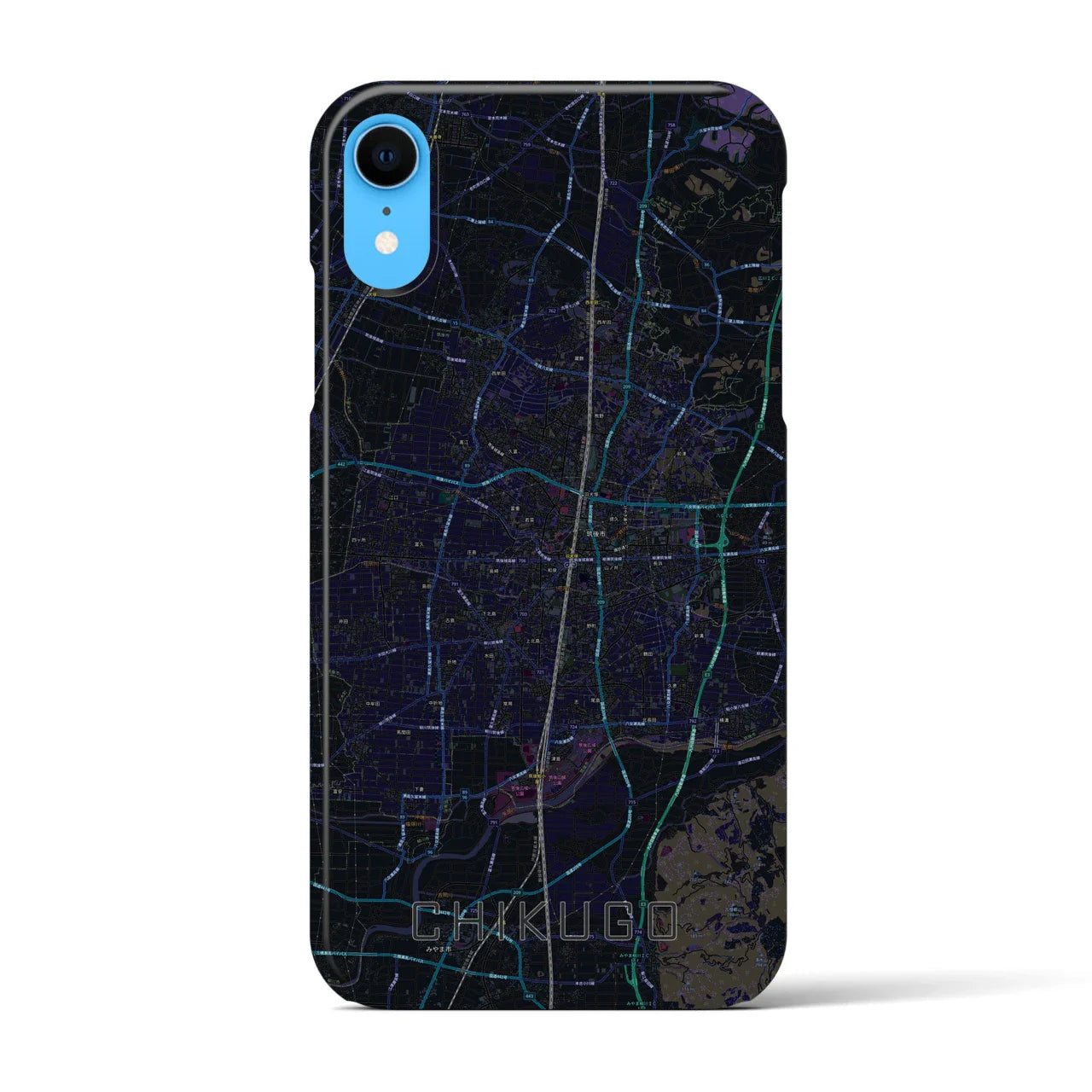 【筑後（福岡県）】地図柄iPhoneケース（バックカバータイプ）