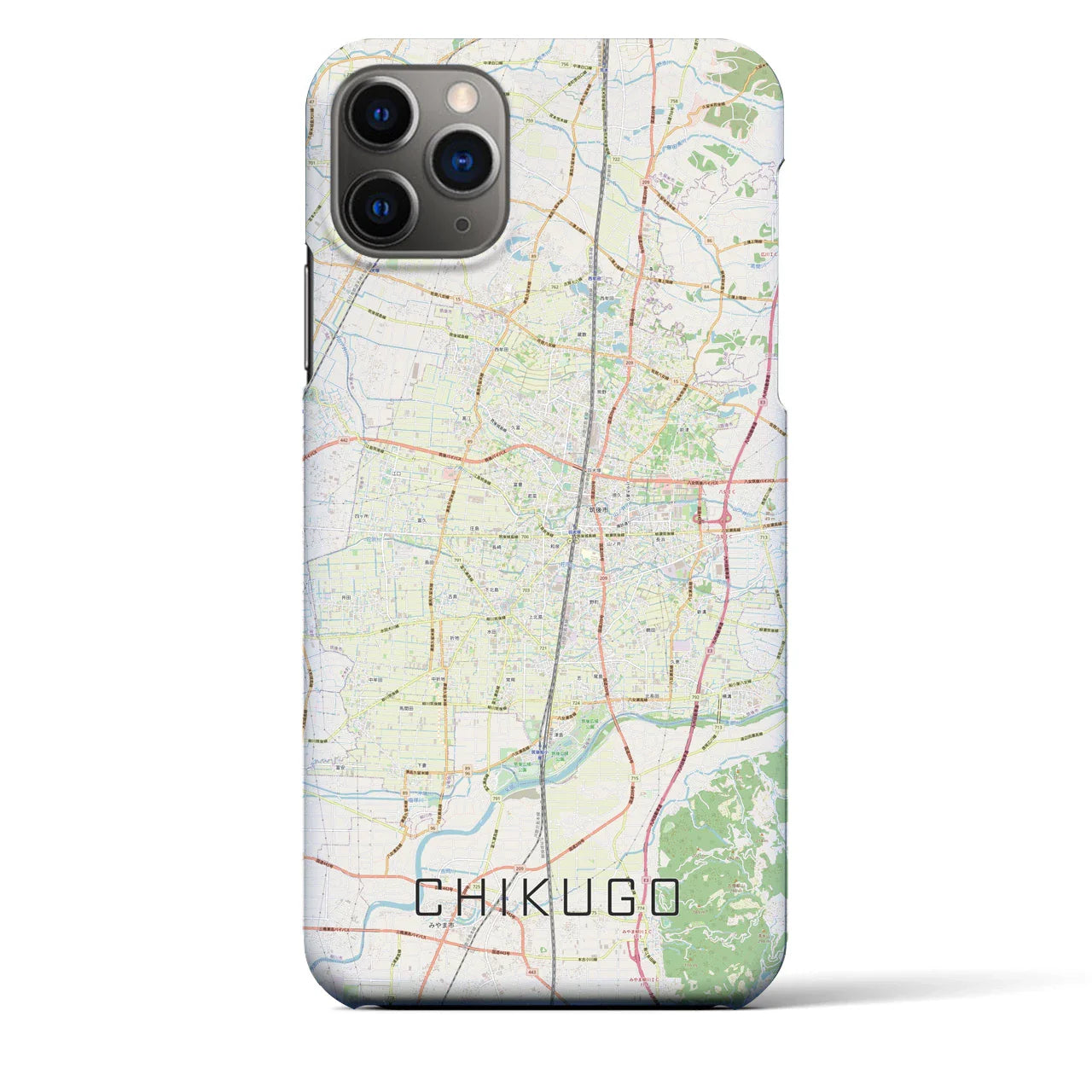 【筑後（福岡県）】地図柄iPhoneケース（バックカバータイプ）