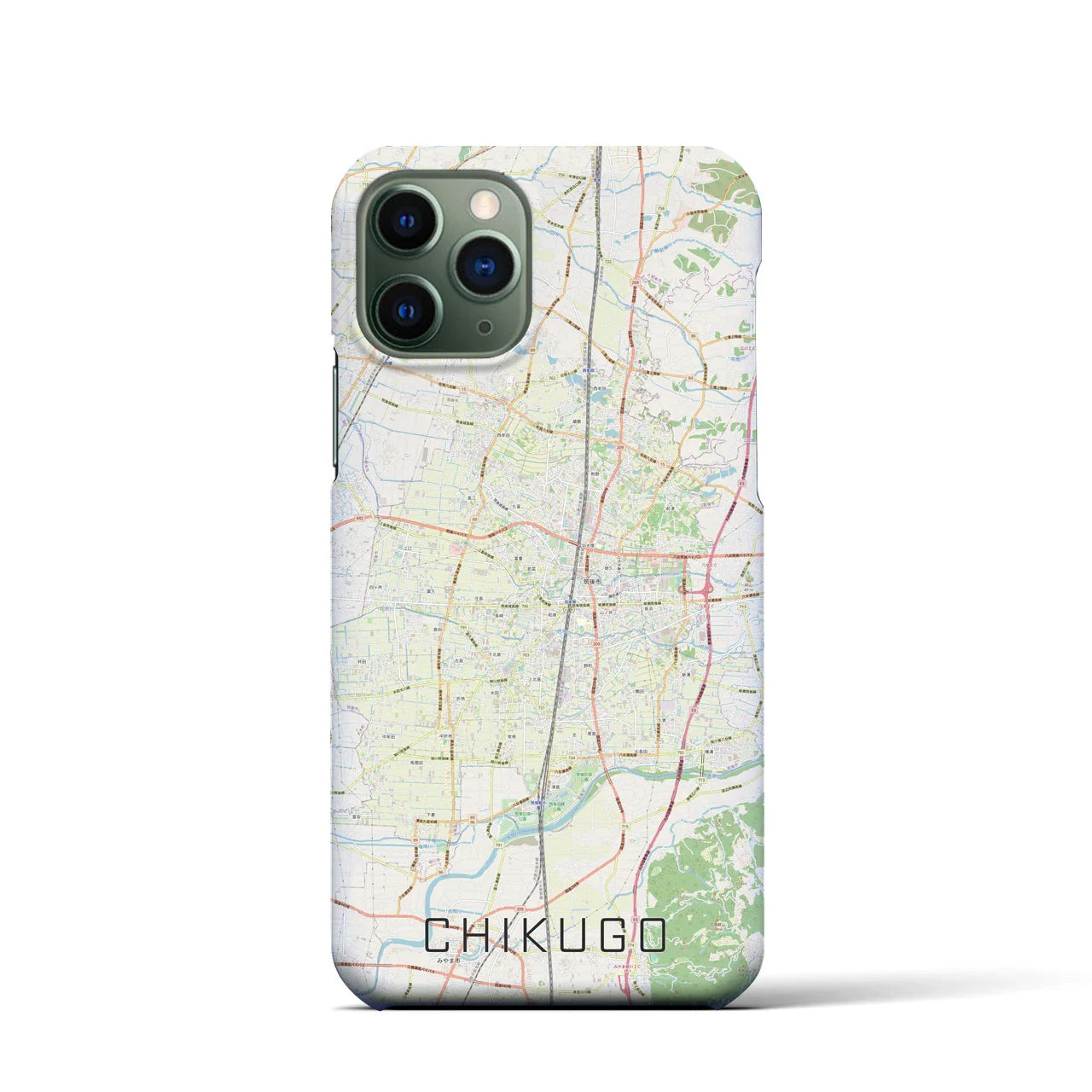 【筑後（福岡県）】地図柄iPhoneケース（バックカバータイプ）