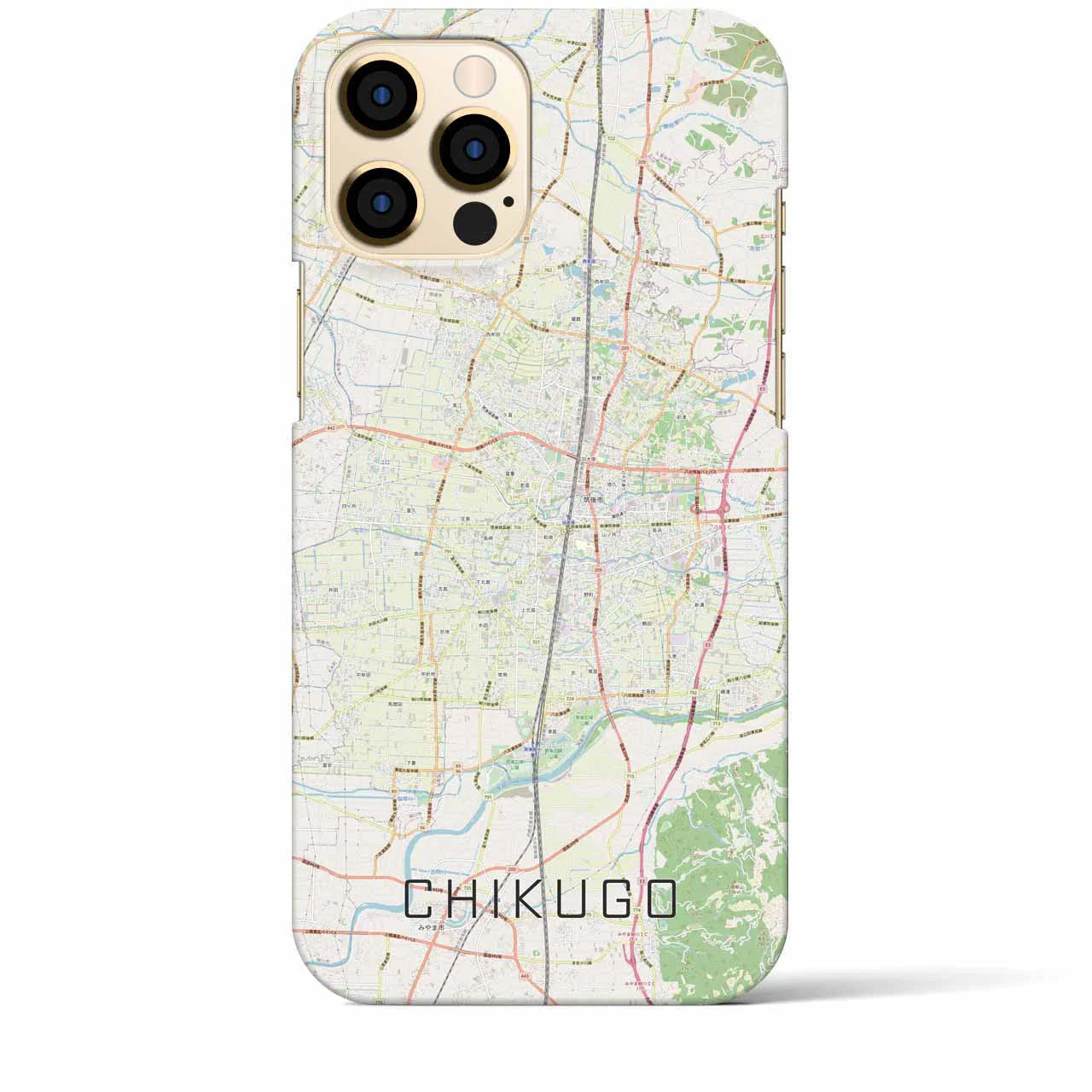 【筑後（福岡県）】地図柄iPhoneケース（バックカバータイプ）