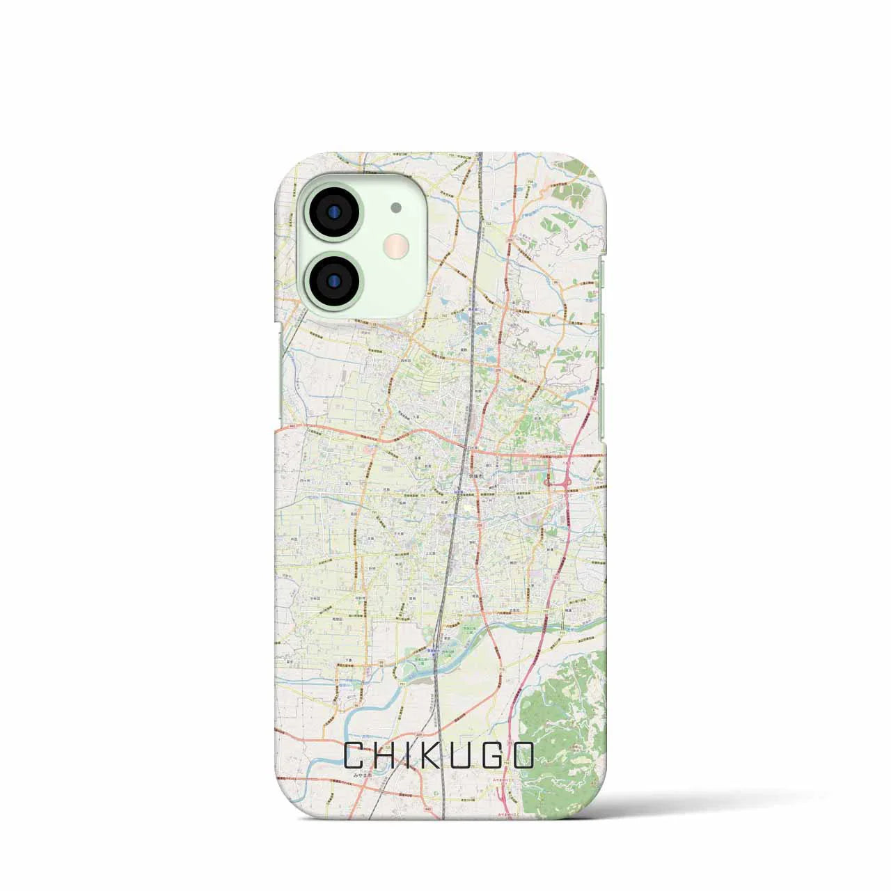 【筑後（福岡県）】地図柄iPhoneケース（バックカバータイプ）