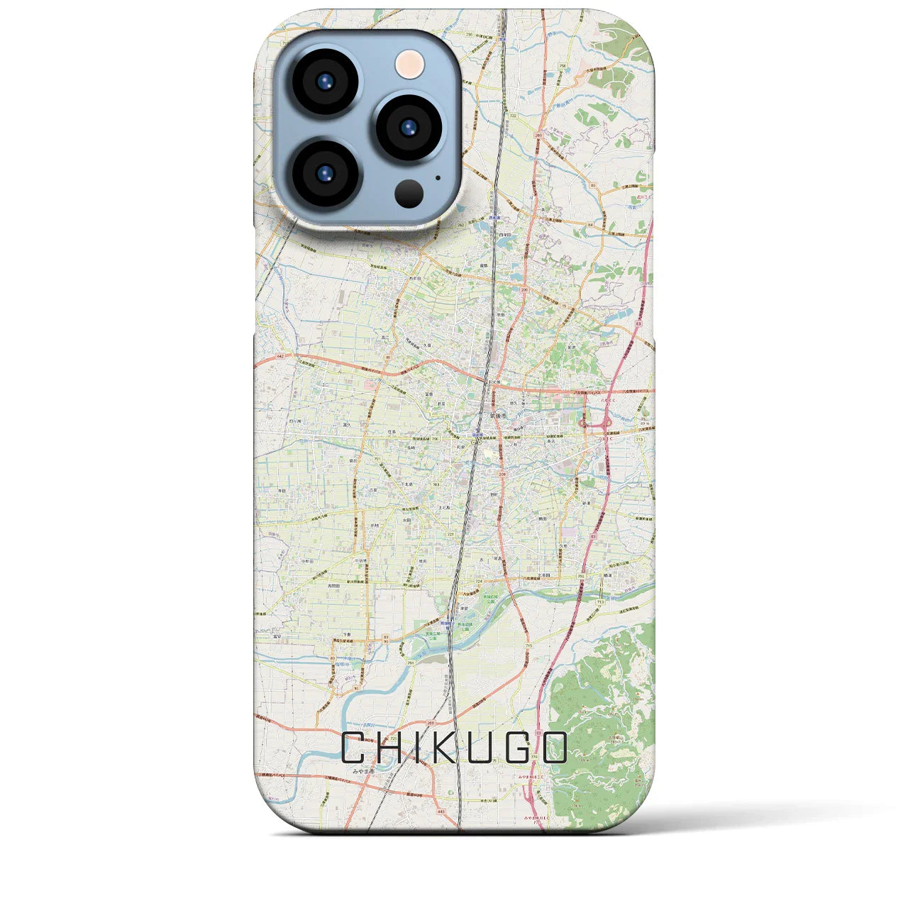 【筑後（福岡県）】地図柄iPhoneケース（バックカバータイプ）