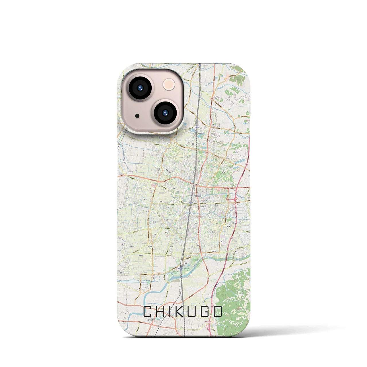 【筑後（福岡県）】地図柄iPhoneケース（バックカバータイプ）