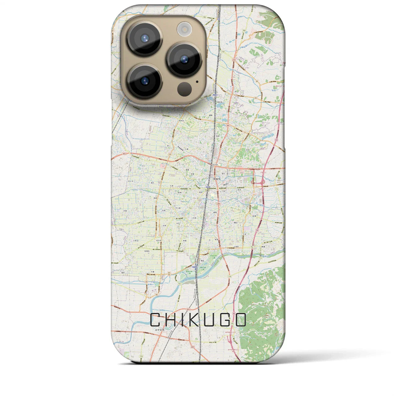 【筑後（福岡県）】地図柄iPhoneケース（バックカバータイプ）