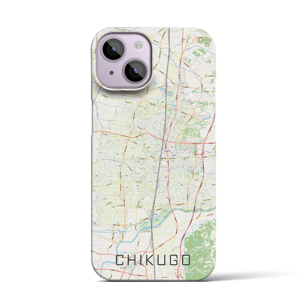 【筑後（福岡県）】地図柄iPhoneケース（バックカバータイプ）