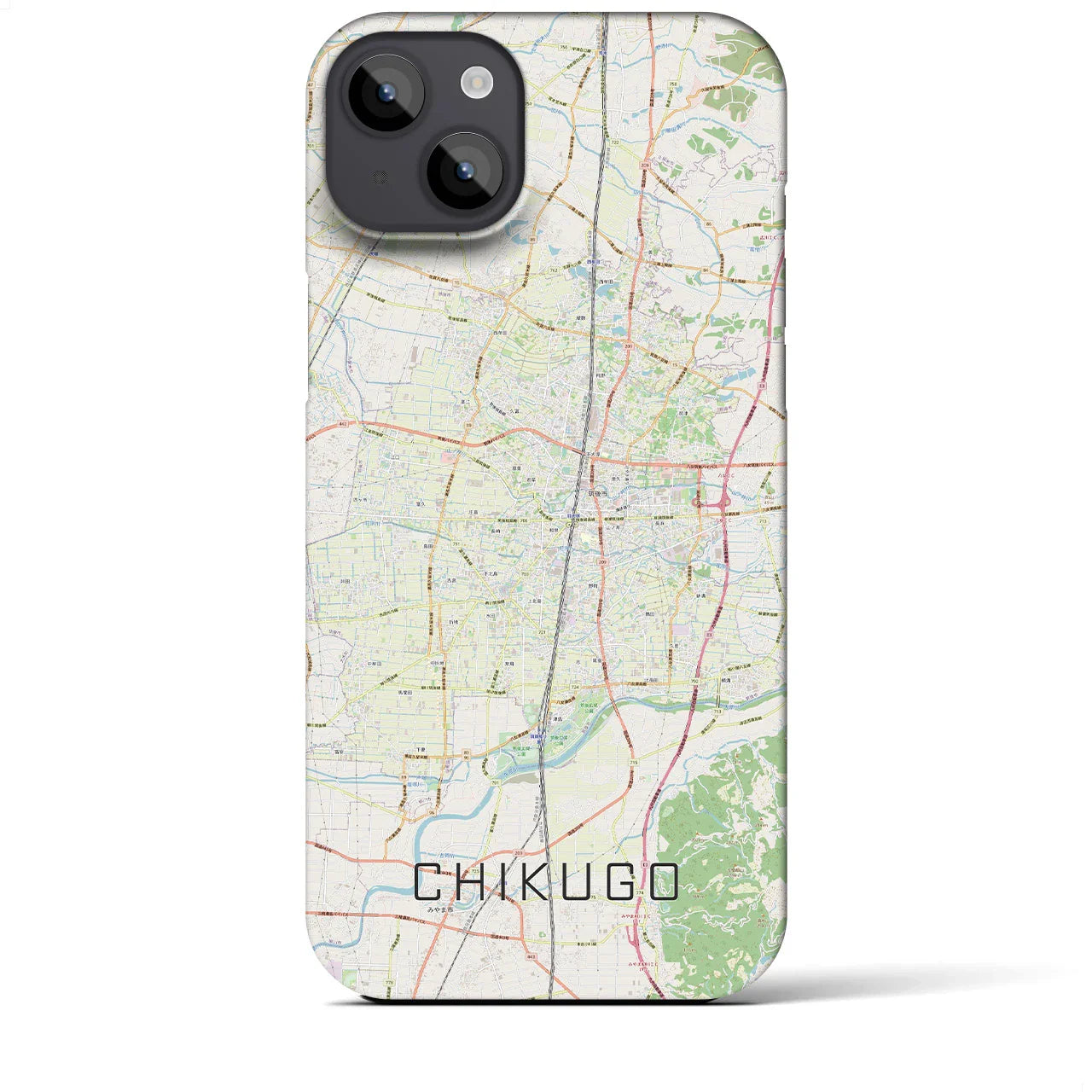 【筑後（福岡県）】地図柄iPhoneケース（バックカバータイプ）