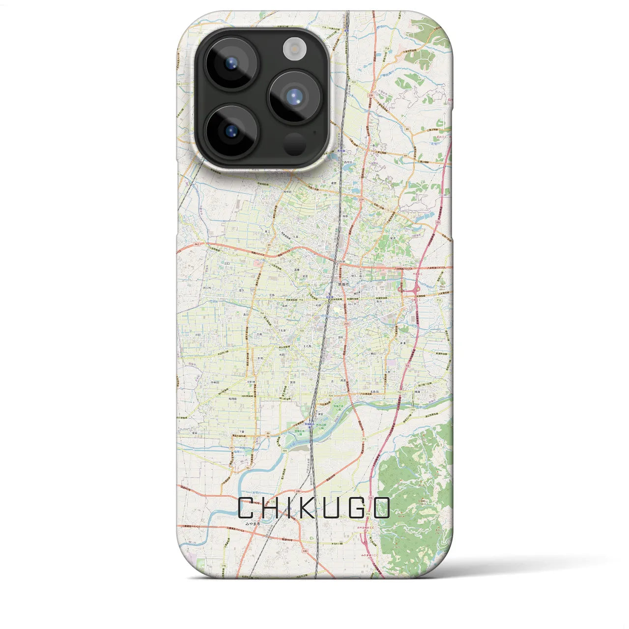 【筑後（福岡県）】地図柄iPhoneケース（バックカバータイプ）