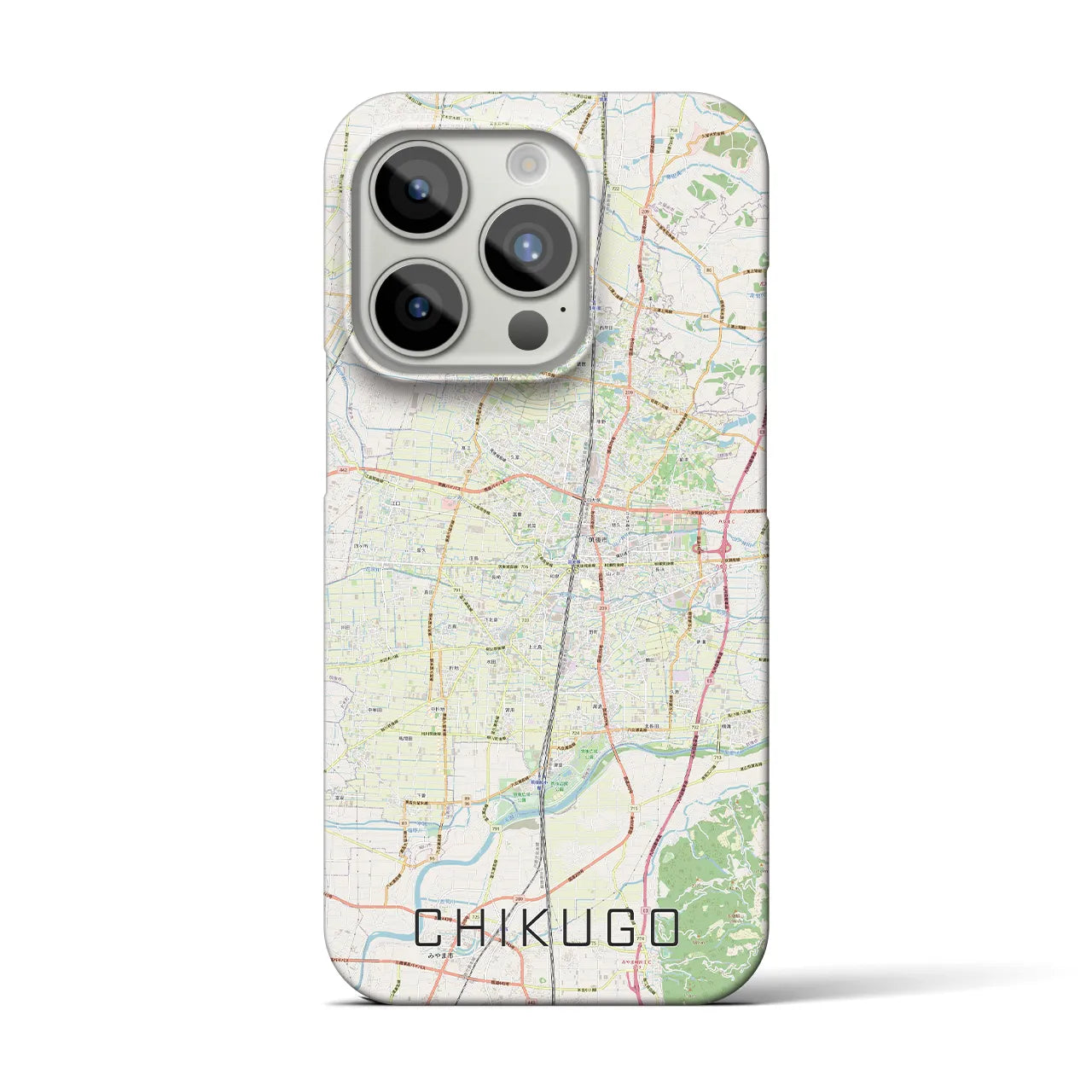 【筑後（福岡県）】地図柄iPhoneケース（バックカバータイプ）