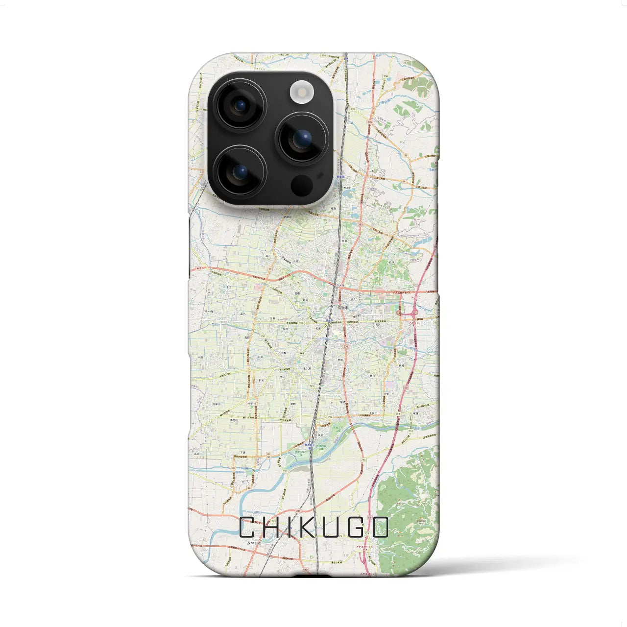 【筑後（福岡県）】地図柄iPhoneケース（バックカバータイプ）