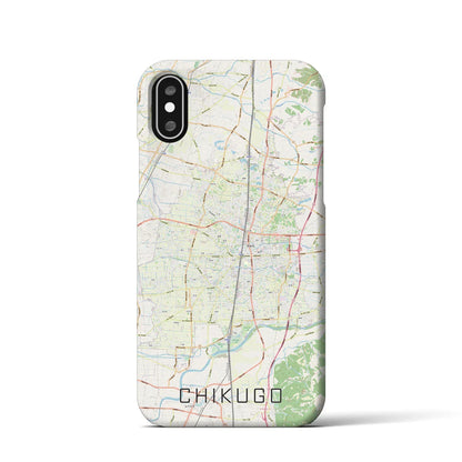 【筑後（福岡県）】地図柄iPhoneケース（バックカバータイプ）