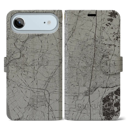 【筑後（福岡県）】地図柄iPhoneケース（手帳タイプ）