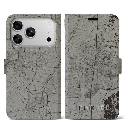 【筑後（福岡県）】地図柄iPhoneケース（手帳タイプ）