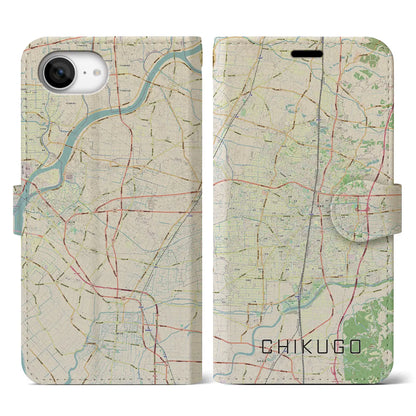 【筑後（福岡県）】地図柄iPhoneケース（手帳タイプ）