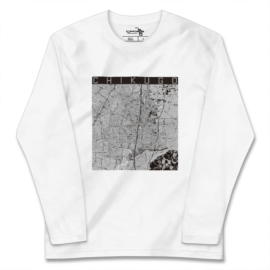 【筑後(福岡県)】地図柄ロングスリーブTシャツ