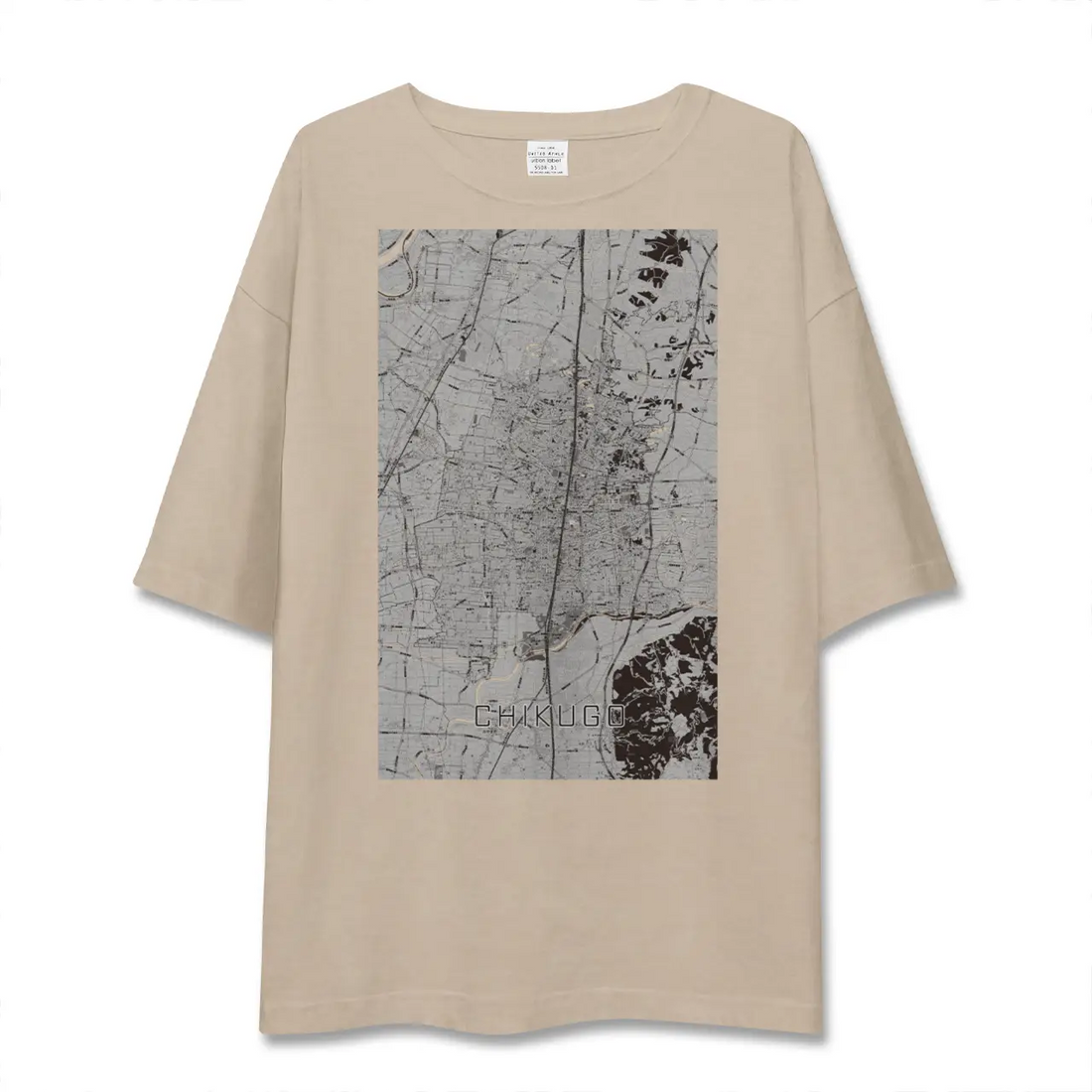 【筑後（福岡県）】地図柄ビッグシルエットTシャツ