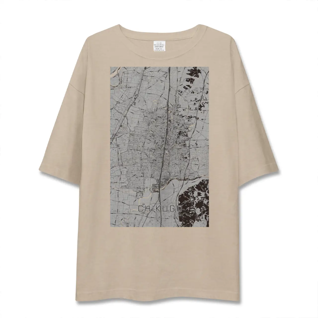 【筑後（福岡県）】地図柄ビッグシルエットTシャツ