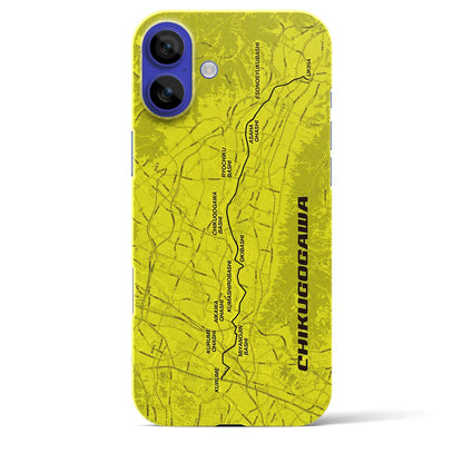 【筑後川（福岡県）】サイクリストiPhoneケース（バックカバータイプ）イエロー・iPhone 16 Pro Max 用