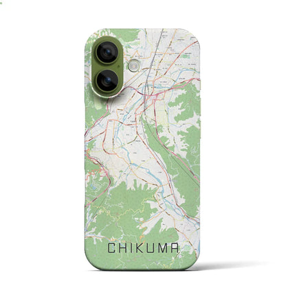 【千曲（長野県）】地図柄iPhoneケース（バックカバータイプ）