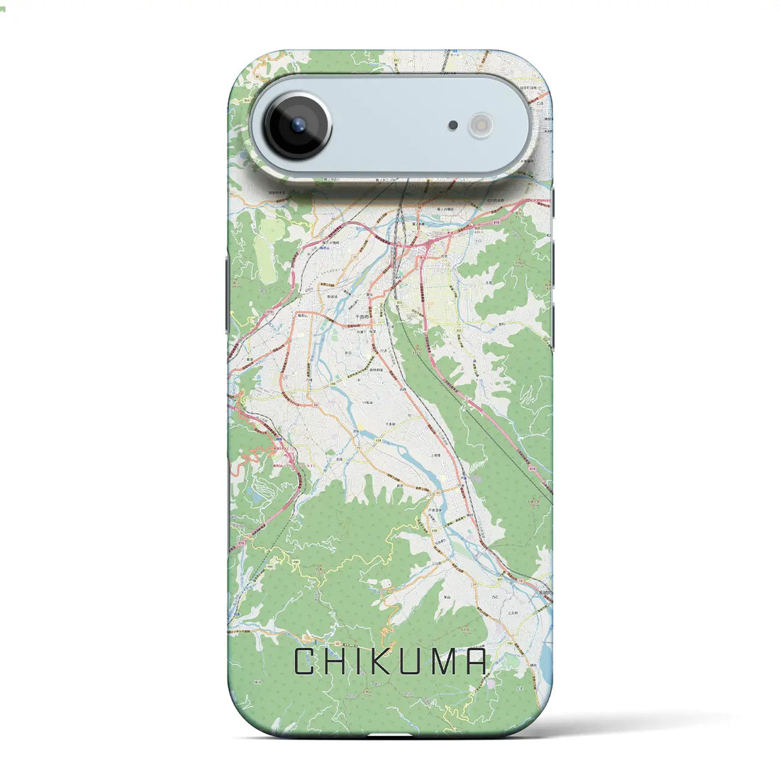 【千曲（長野県）】地図柄iPhoneケース（バックカバータイプ）ナチュラル・iPhone 17 Pro Max 用