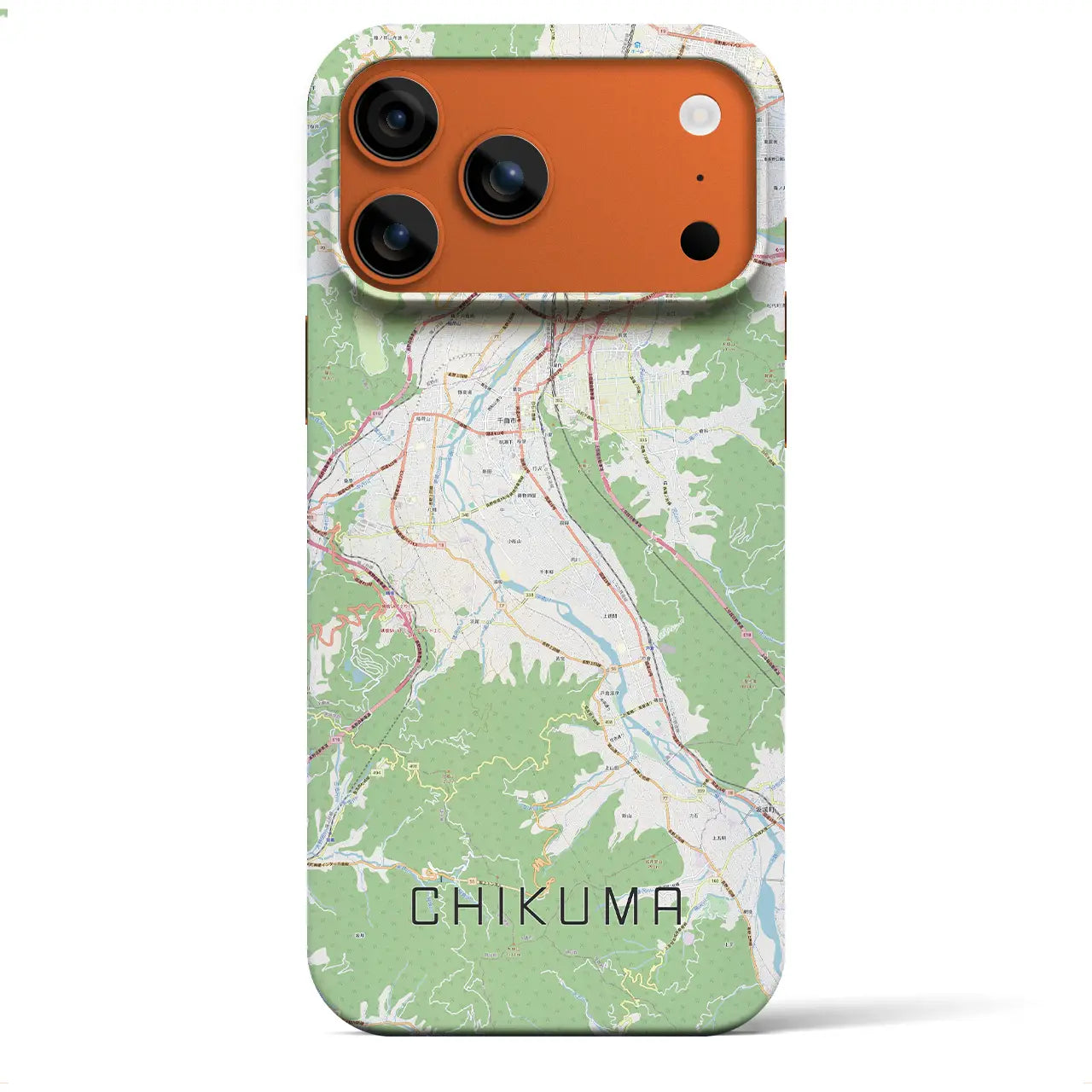 【千曲（長野県）】地図柄iPhoneケース（バックカバータイプ）