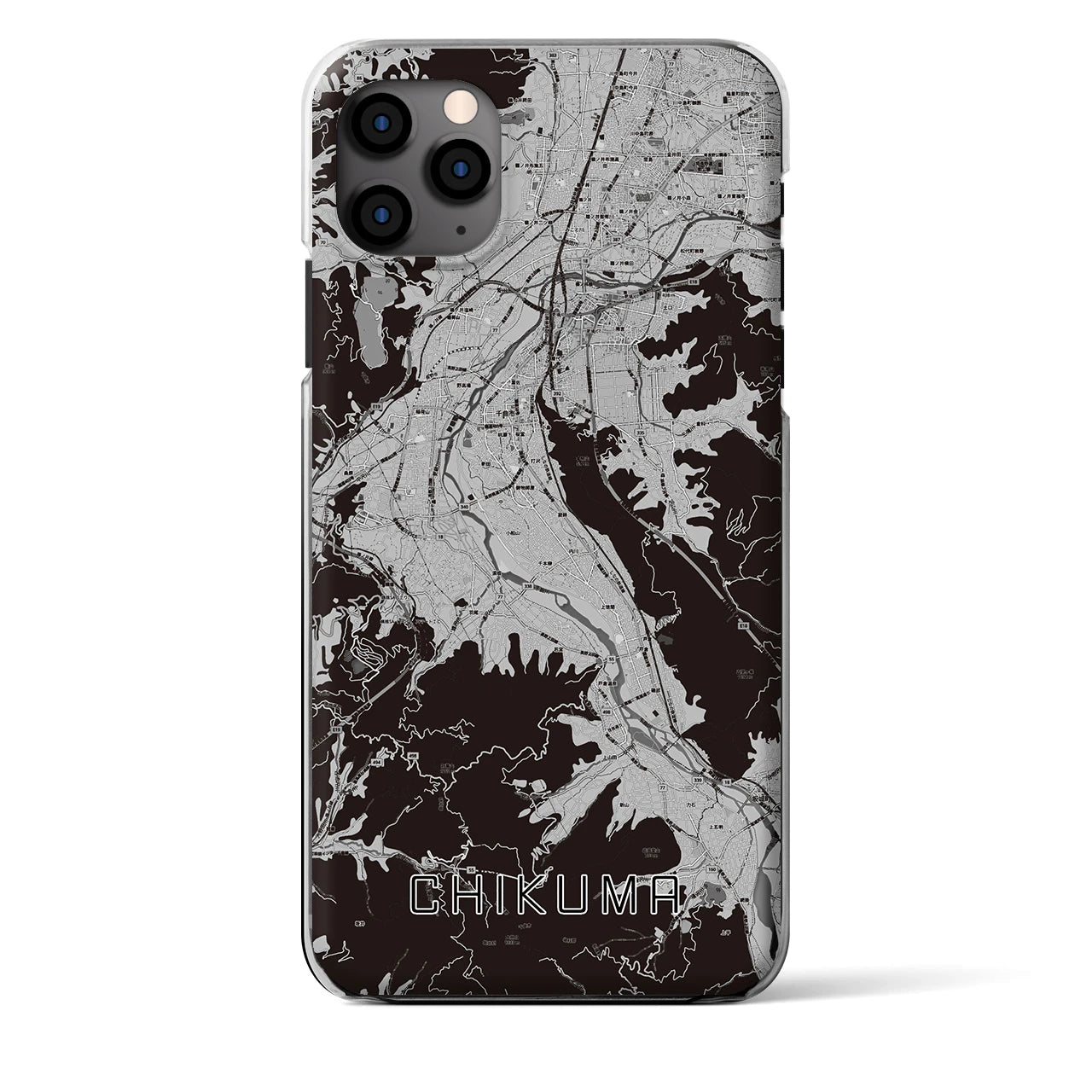 【千曲（長野県）】地図柄iPhoneケース（クリアタイプ）