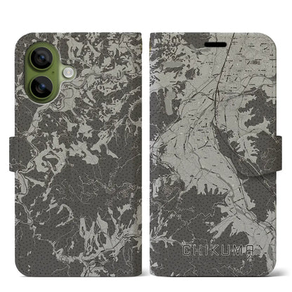 【千曲（長野県）】地図柄iPhoneケース（手帳タイプ）