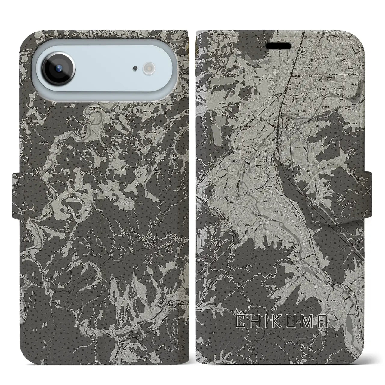 【千曲（長野県）】地図柄iPhoneケース（手帳タイプ）