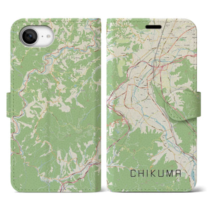 【千曲（長野県）】地図柄iPhoneケース（手帳タイプ）