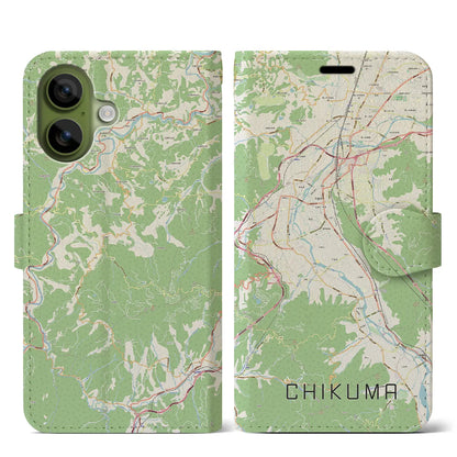 【千曲（長野県）】地図柄iPhoneケース（手帳タイプ）