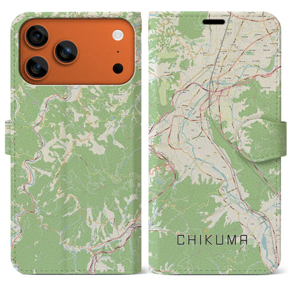 【千曲（長野県）】地図柄iPhoneケース（手帳タイプ）