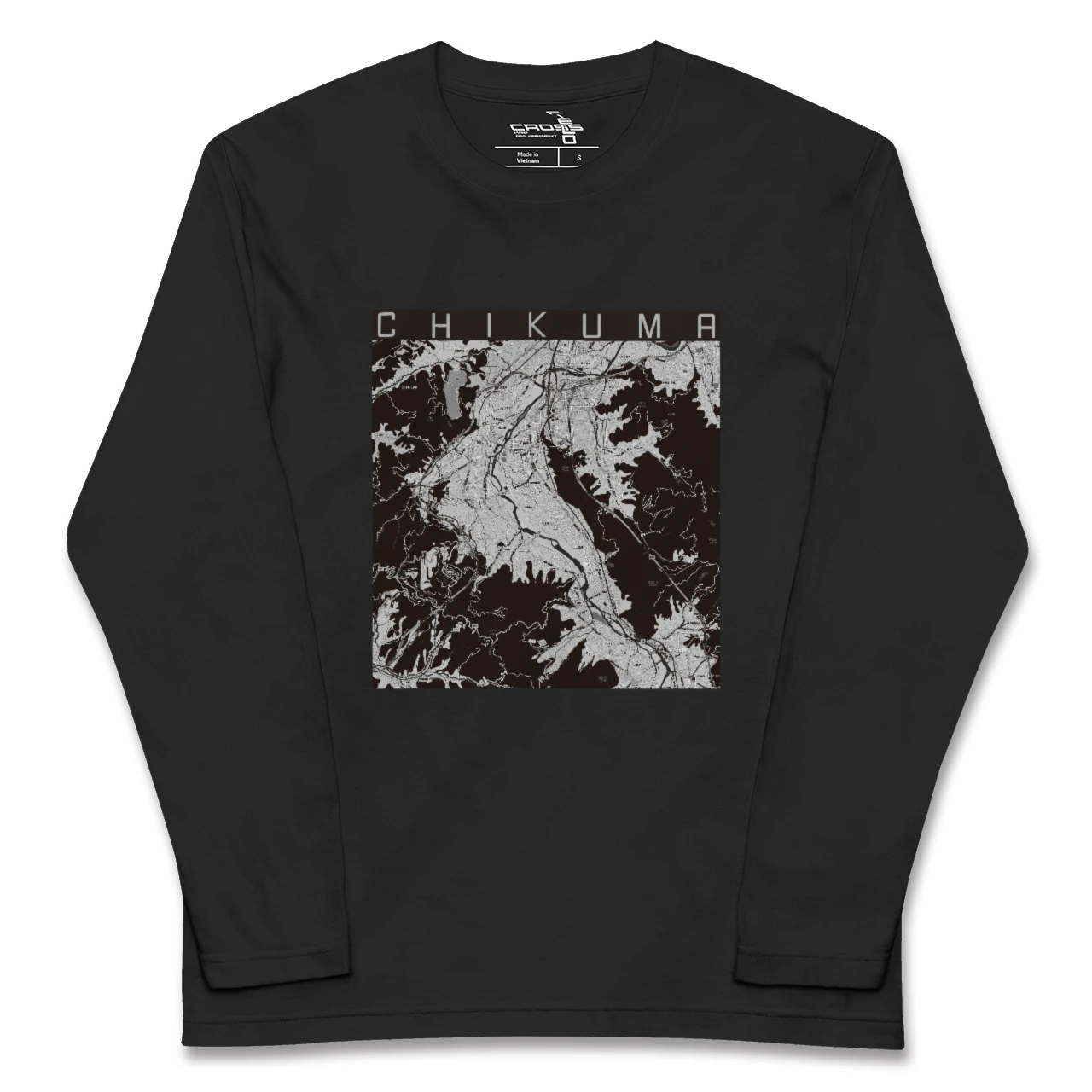 【千曲（長野県）】地図柄ロングスリーブTシャツ