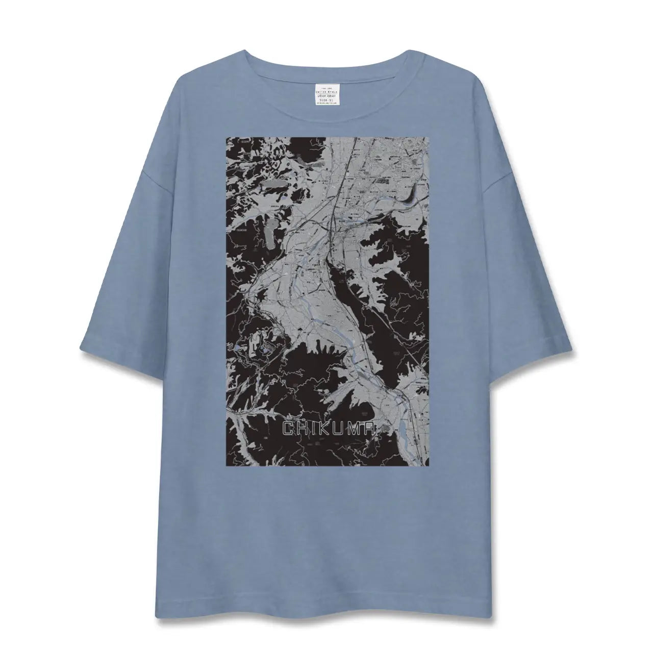 【千曲（長野県）】地図柄ビッグシルエットTシャツ