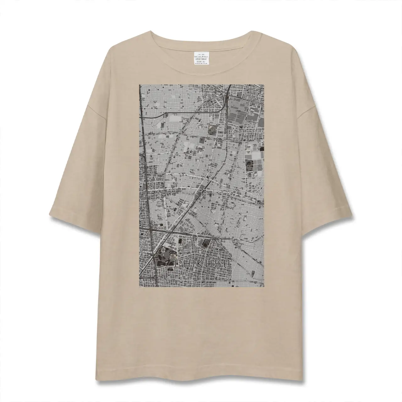 【千種（愛知県）】地図柄ビッグシルエットTシャツ
