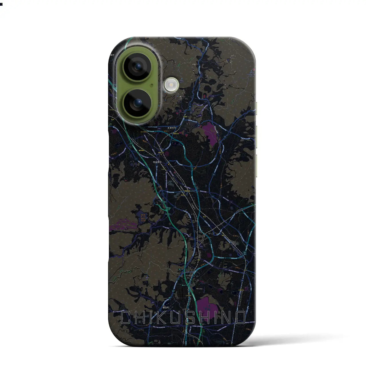 【筑紫野（福岡県）】地図柄iPhoneケース（バックカバータイプ）