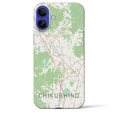 【筑紫野（福岡県）】地図柄iPhoneケース（バックカバータイプ）ブラック・iPhone 16 Pro Max 用