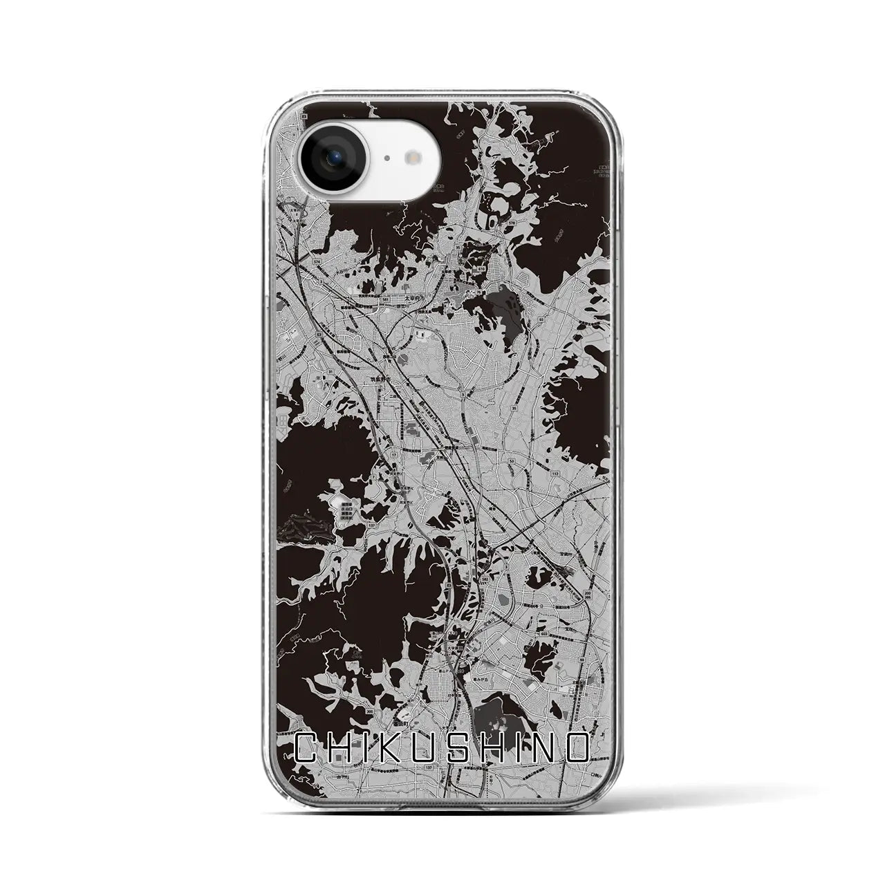 【筑紫野（福岡県）】地図柄iPhoneケース（クリアタイプ）