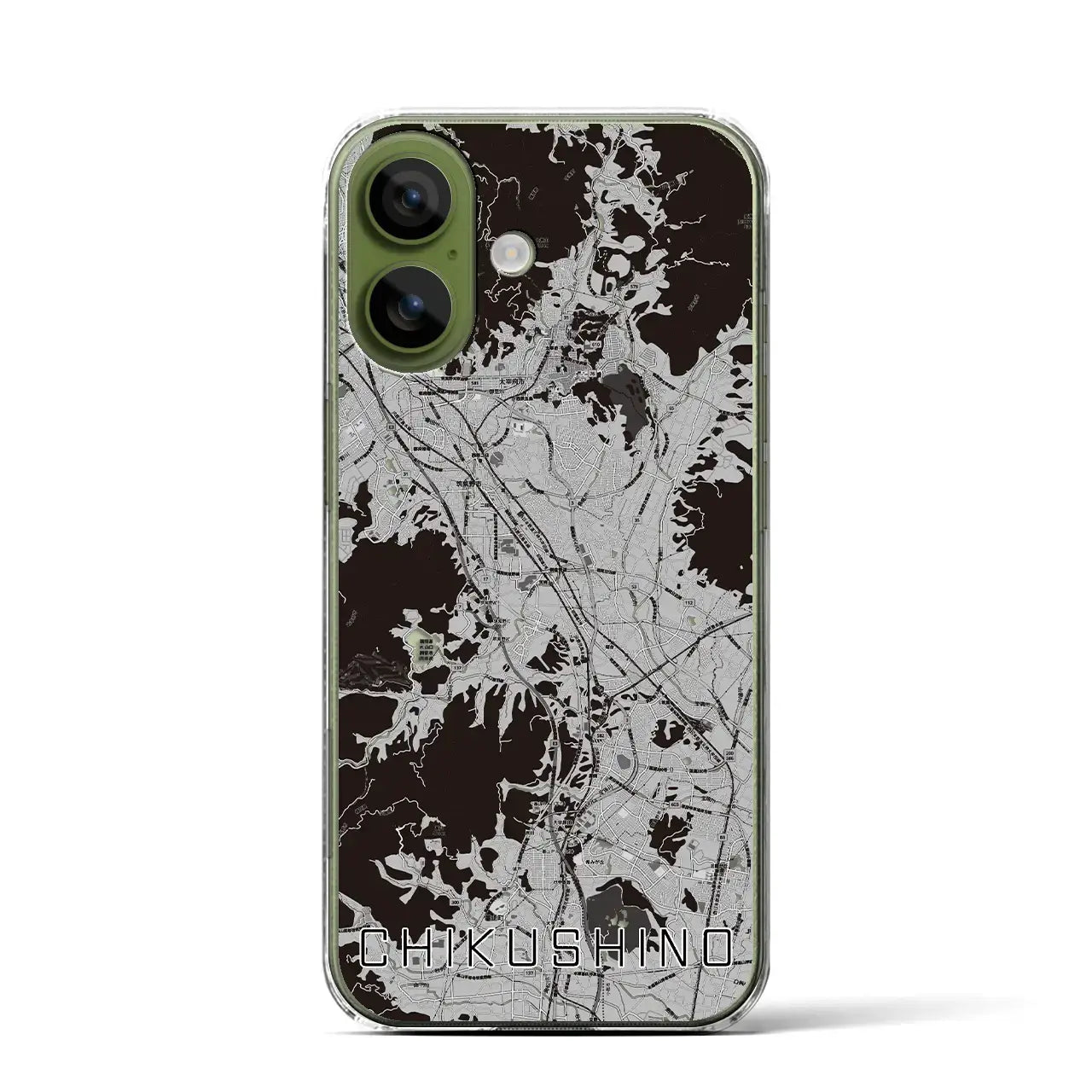 【筑紫野（福岡県）】地図柄iPhoneケース（クリアタイプ）
