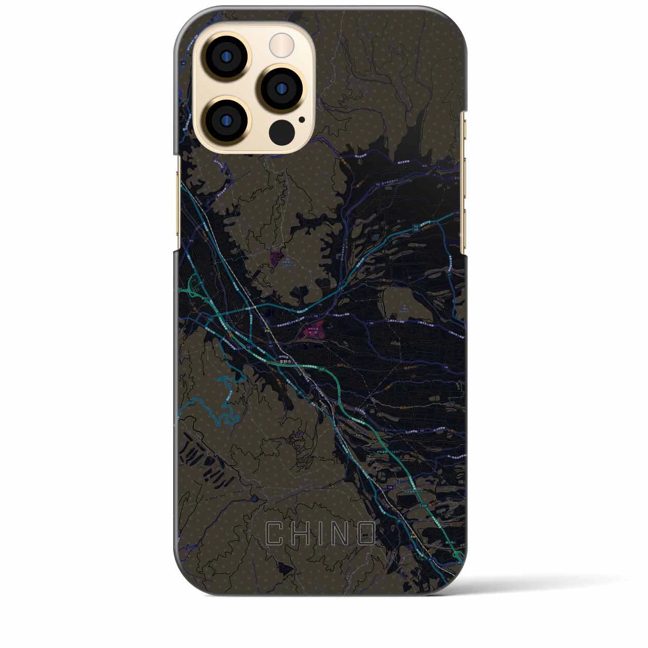 【茅野（長野県）】地図柄iPhoneケース（バックカバータイプ）