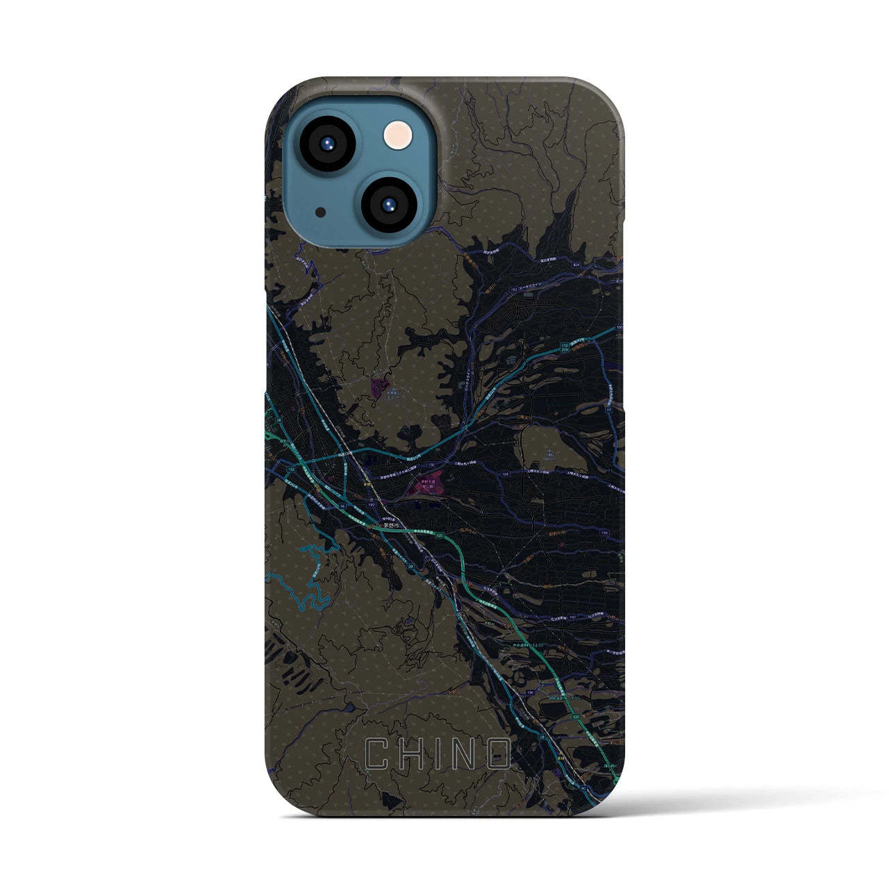 【茅野（長野県）】地図柄iPhoneケース（バックカバータイプ）