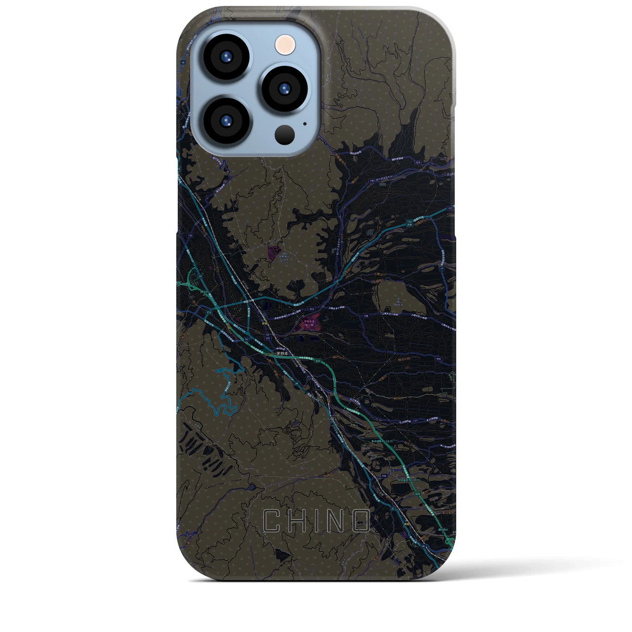 【茅野（長野県）】地図柄iPhoneケース（バックカバータイプ）