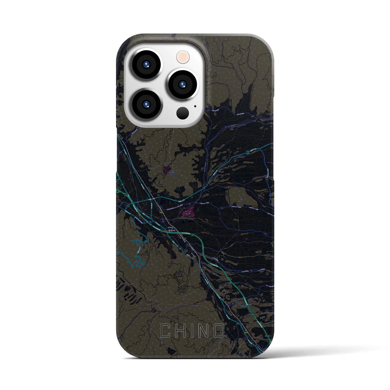 【茅野（長野県）】地図柄iPhoneケース（バックカバータイプ）