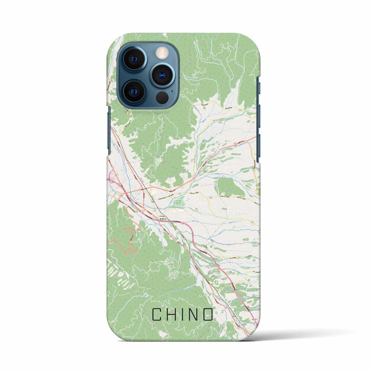 【茅野（長野県）】地図柄iPhoneケース（バックカバータイプ）