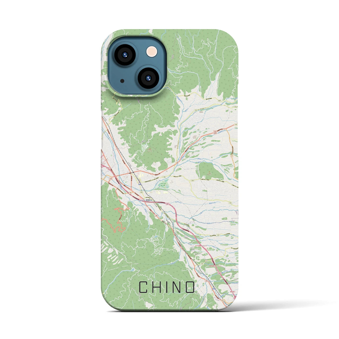 【茅野（長野県）】地図柄iPhoneケース（バックカバータイプ）