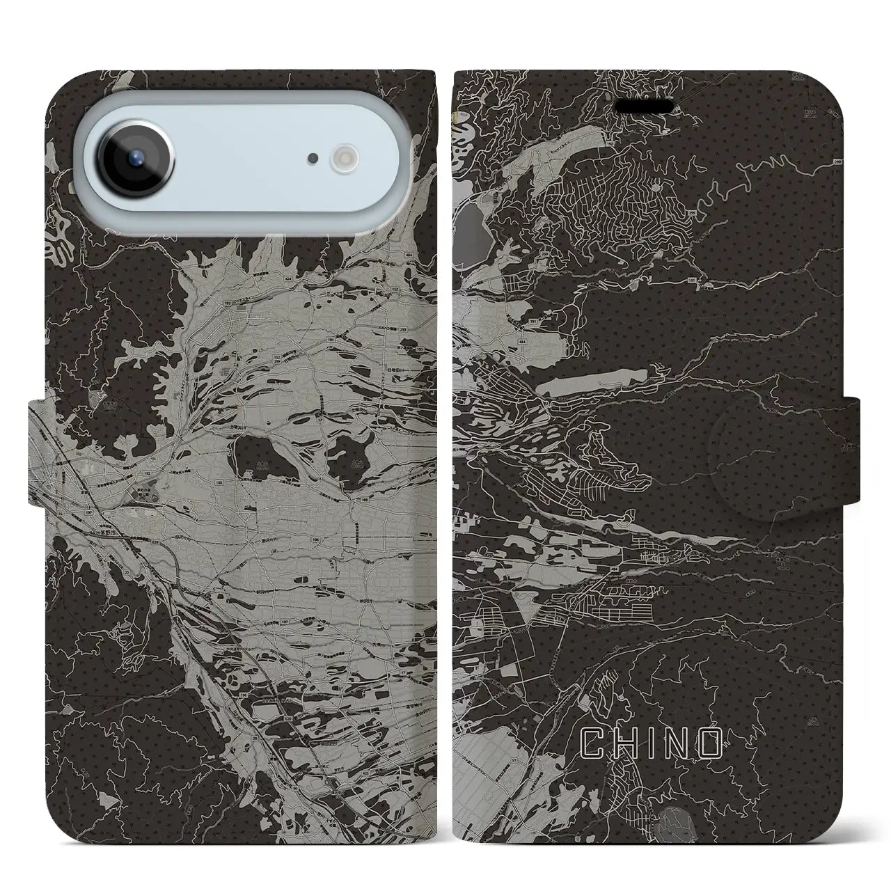 【茅野（長野県）】地図柄iPhoneケース（手帳タイプ）