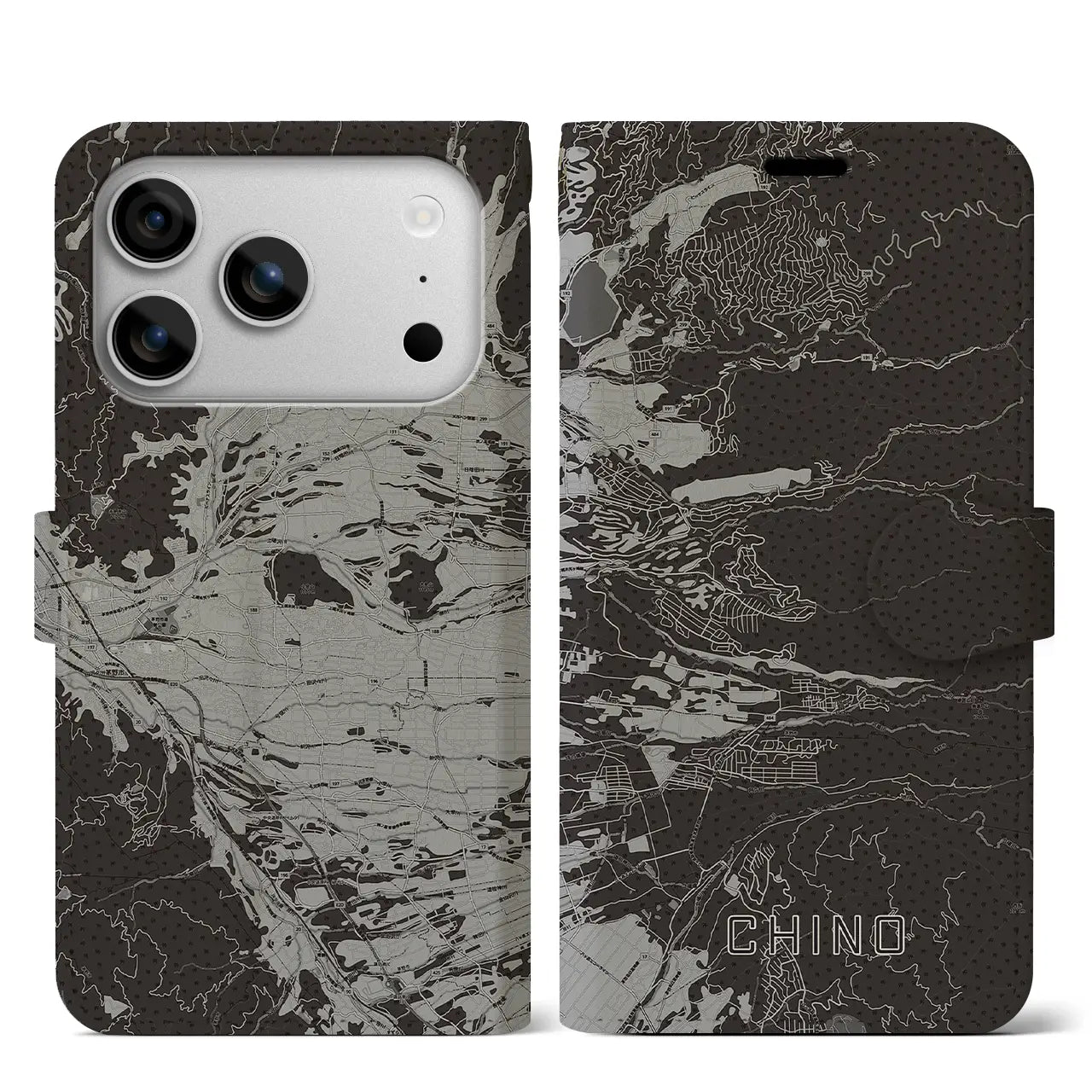 【茅野（長野県）】地図柄iPhoneケース（手帳タイプ）